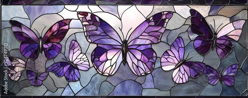 Captivating Butterflies in Stained Glass Mosaic