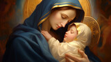 Mother Mary and Sleeping Baby Jesus