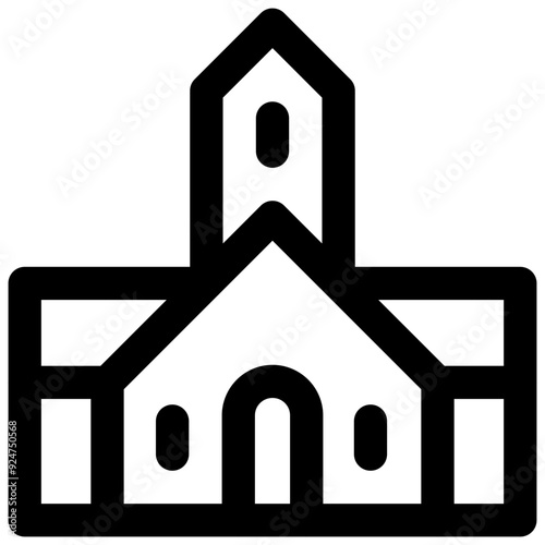 Church. Editable stroke vector icon. 
