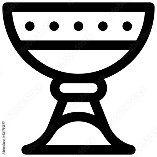Chalice. Editable stroke vector icon. 