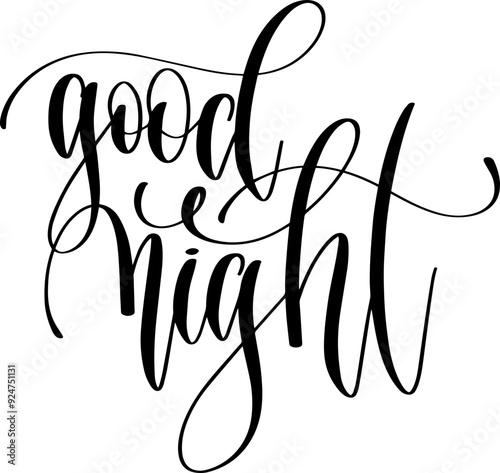 good night - hand lettering inscription text calligraphy vector illustration