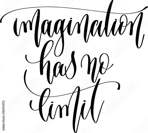 imagination has no limit - hand lettering inscription text calligraphy vector illustration
