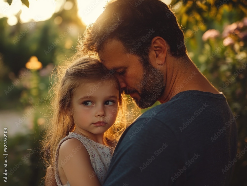 Fototapeta premium Father and daughter moment in the sun