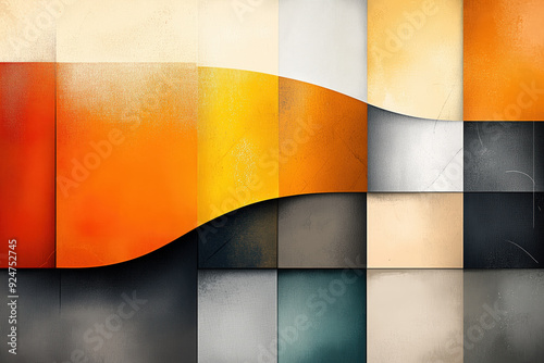 Abstract Geometric Art With Vibrant Orange and Yellow Tones