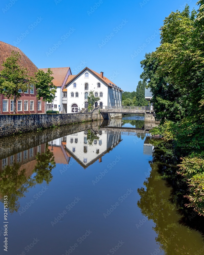 the water reflection of the Enz in Warendorf