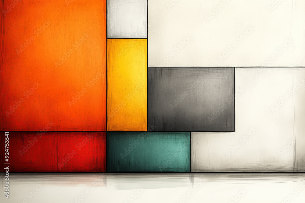 Abstract Geometric Background With Colorful Rectangles