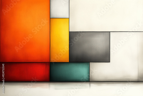 Obraz na płótnie Abstract Geometric Background With Colorful Rectangles w salonie