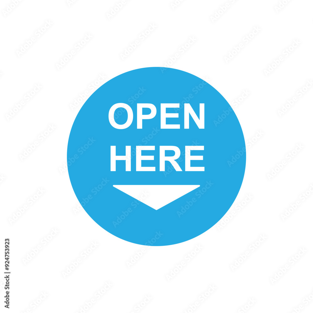open here label stickers sign icon vector open here label stickers sign icon vector