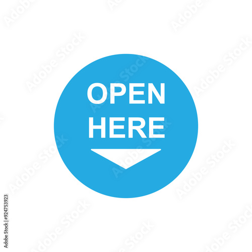 open here label stickers sign icon vector 