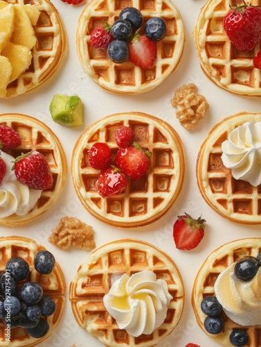 Delicious Assortment of Waffle Towers