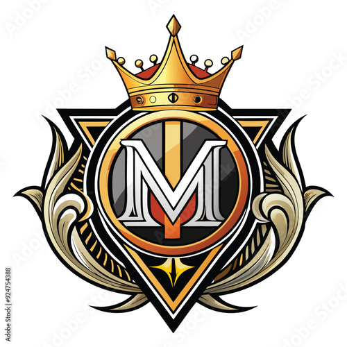 letter m with crown monogram logo