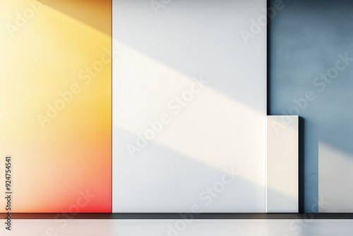 Obraz na płótnie Minimalist Abstract Wall with Gradient Colors and Shadows w salonie
