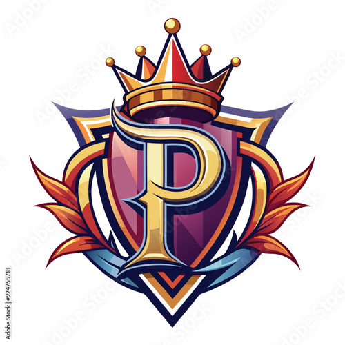 letter p with crown monogram logo