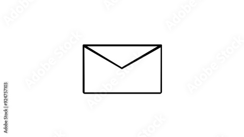 Letter Icons animation.Incoming massage or receiving massage icon.massage icon animation.;