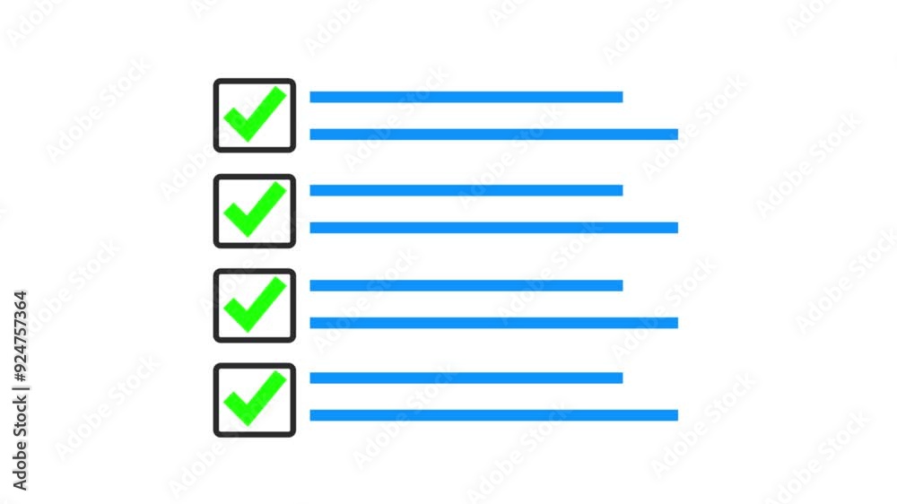Checklist Icons animation.Check all the boxes of checklist. Checklist Icons animation.Check all the boxes of checklist.