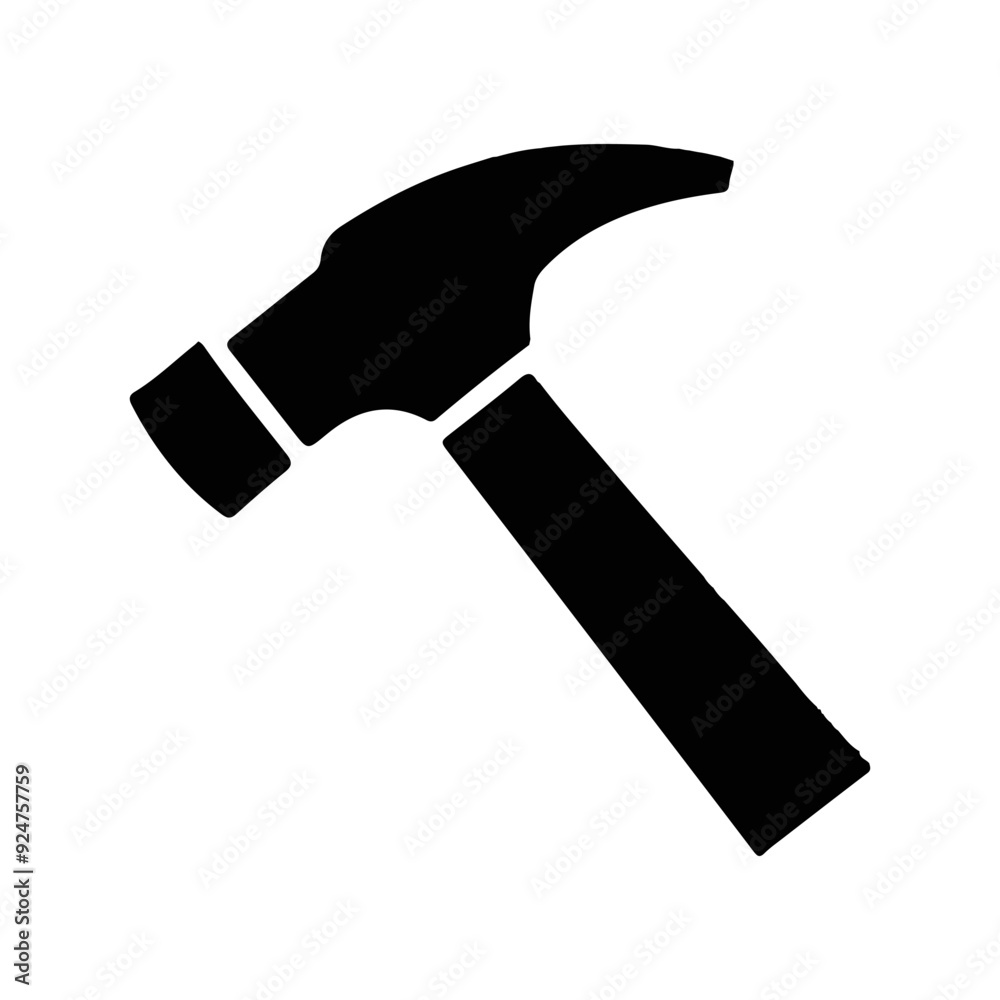 Minimalist Hammer Silhouette Vector Design for Construction Minimalist Hammer Silhouette Vector Design for Construction