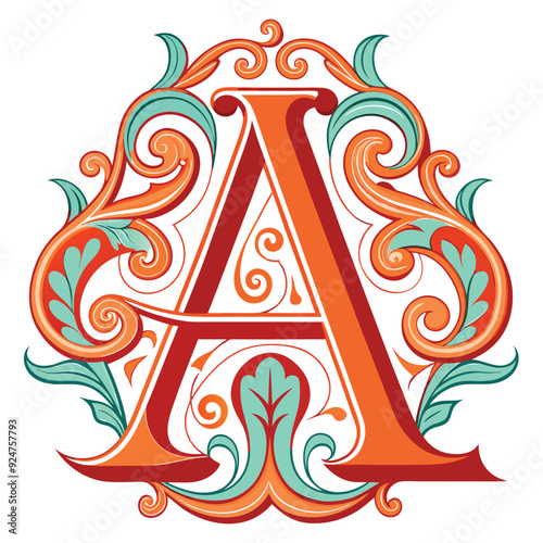 letters a vintage monogram