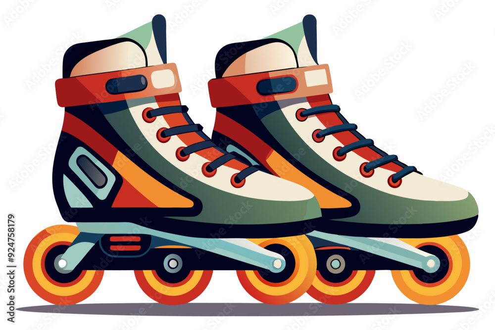 A Pair of Retro-Style Inline Roller Skates A Pair of Retro-Style Inline Roller Skates