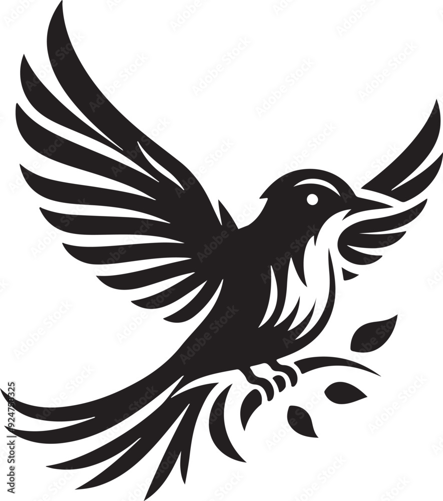 Fototapeta premium beautiful cute bird logo icon vector art illustration