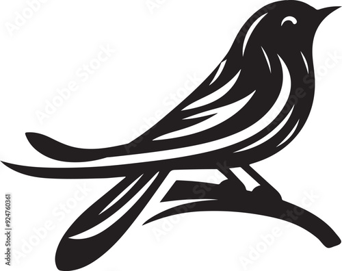 beautiful cute bird logo icon vector art illustration. photo