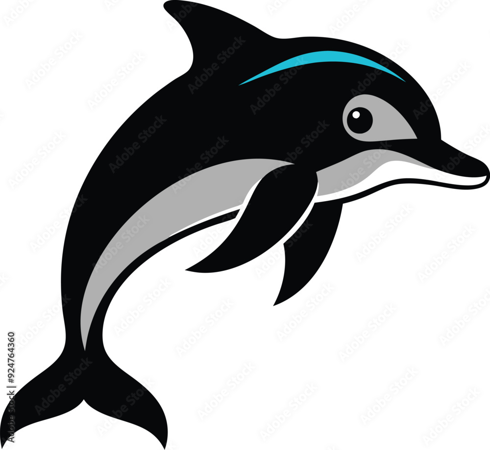 Fototapeta premium Creative Dolphin Logo Template - Modern Vector Illustration. this unique and elegant dolphin logo offers a professional and stylish look for various creative projects.