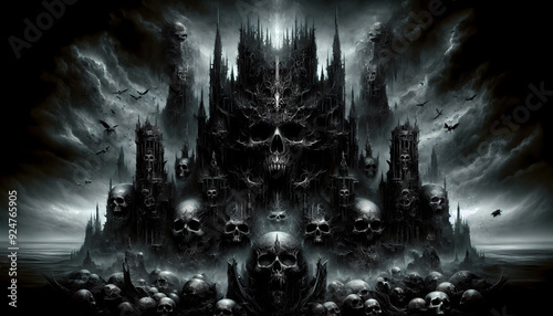 Dark gothic ambient castle death fantasy dystopic horror creepy black metal emo emocore  photo