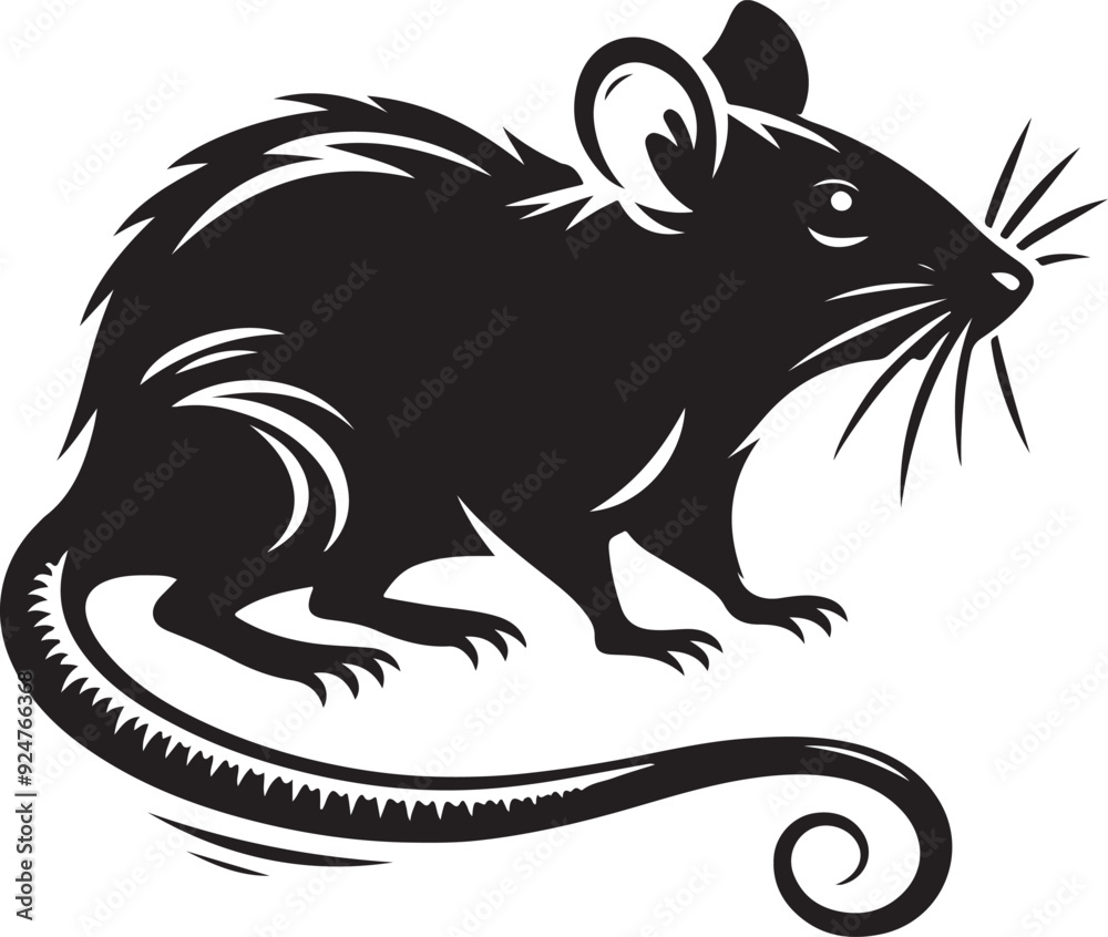 rat silhouette vector art illustration rat silhouette vector art illustration