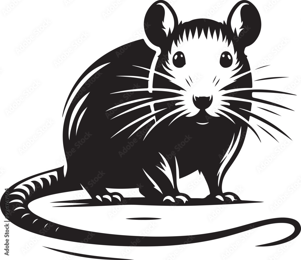 rat silhouette vector art illustration rat silhouette vector art illustration
