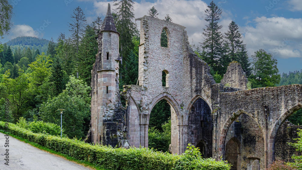 Ruins of an old monastery in black forest Ruins of an old monastery in black forest