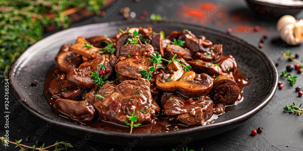 Cozy Plate of Portabello Beef Burgundy for Chilly Evenings Cozy Plate of Portabello Beef Burgundy for Chilly Evenings