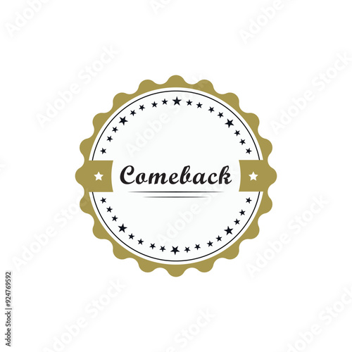 Comeback  label design stock