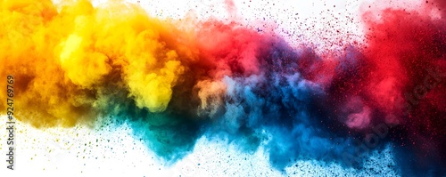 Vibrant Explosion of Colorful Powder and Paint in Motion