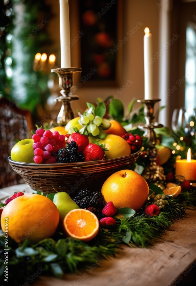 vibrant festive table setup featuring fresh seasonal fruits colorful arrangement decorative elements, colors, decorations, centerpiece, dishes, plates vibrant festive table setup featuring fresh seasonal fruits colorful arrangement decorative elements, colors, decorations, centerpiece, dishes, plates