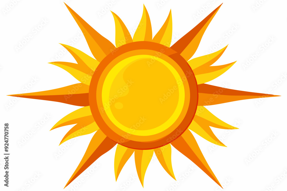 A Cartoon Sun with Orange and Yellow Rays A Cartoon Sun with Orange and Yellow Rays