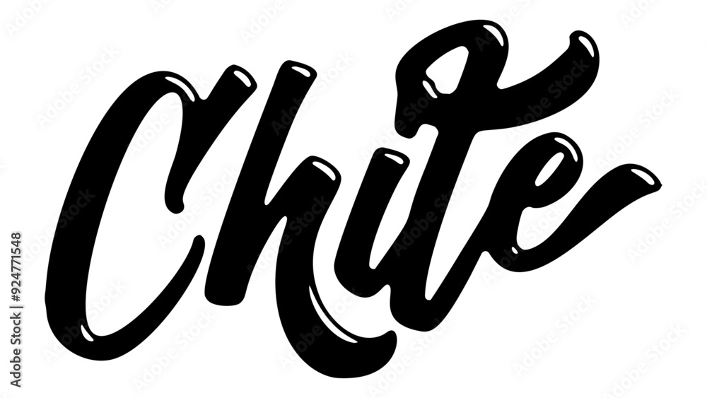 Chile country name written in street art-style liquid brush script lettering Chile country name written in street art-style liquid brush script lettering