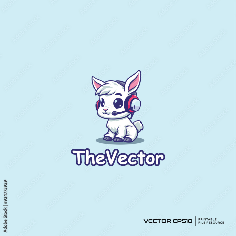 Dj goat mascot, vector, logo, character, cartoon, illustration, eps10 Dj goat mascot, vector, logo, character, cartoon, illustration, eps10