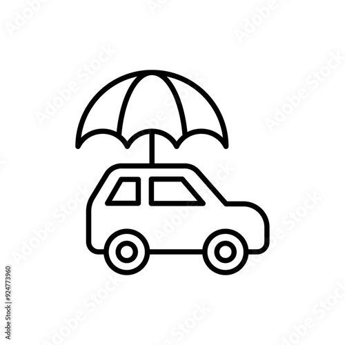 Car insurance outline icons, minimalist vector illustration ,simple transparent graphic element .Isolated on white background