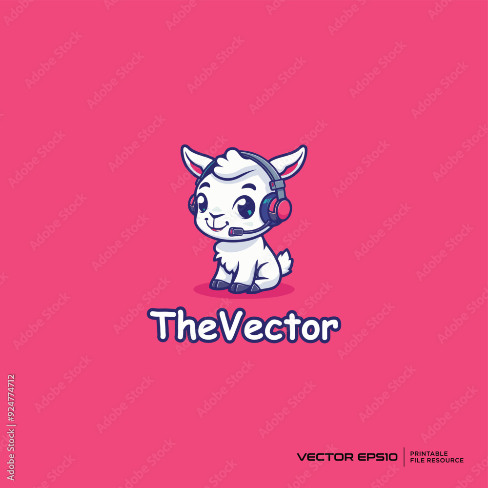 Dj goat mascot, vector, logo, character, cartoon, illustration, eps10 Dj goat mascot, vector, logo, character, cartoon, illustration, eps10