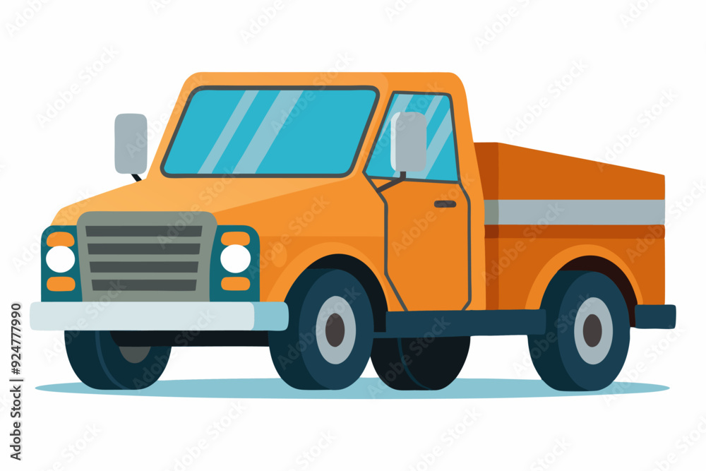 Orange Pickup Truck with Open Bed Orange Pickup Truck with Open Bed