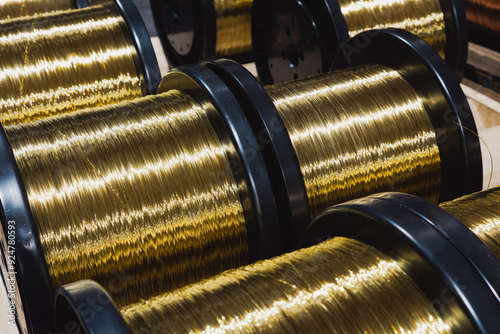 Reels of electrical brass wire
