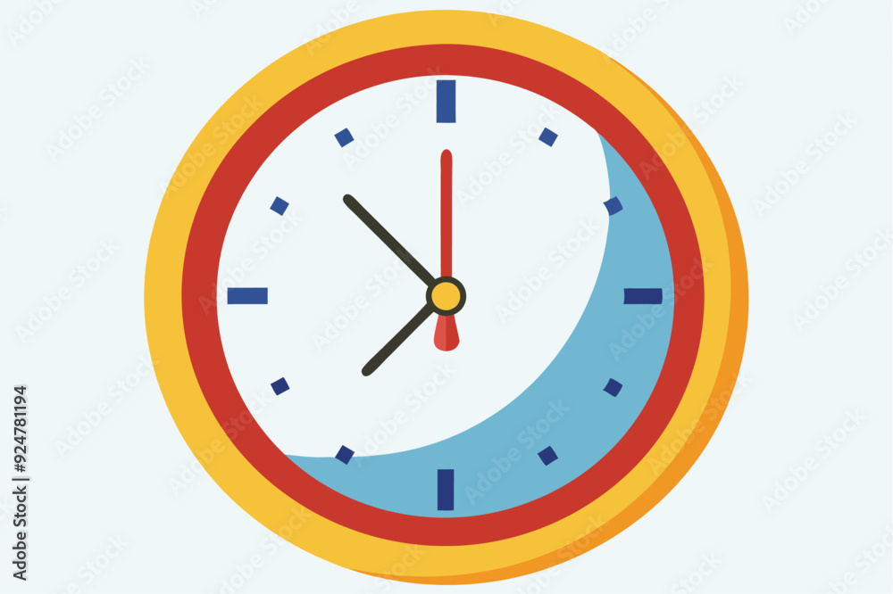 Colorful Clock Face with Hour and Minute Hands Colorful Clock Face with Hour and Minute Hands