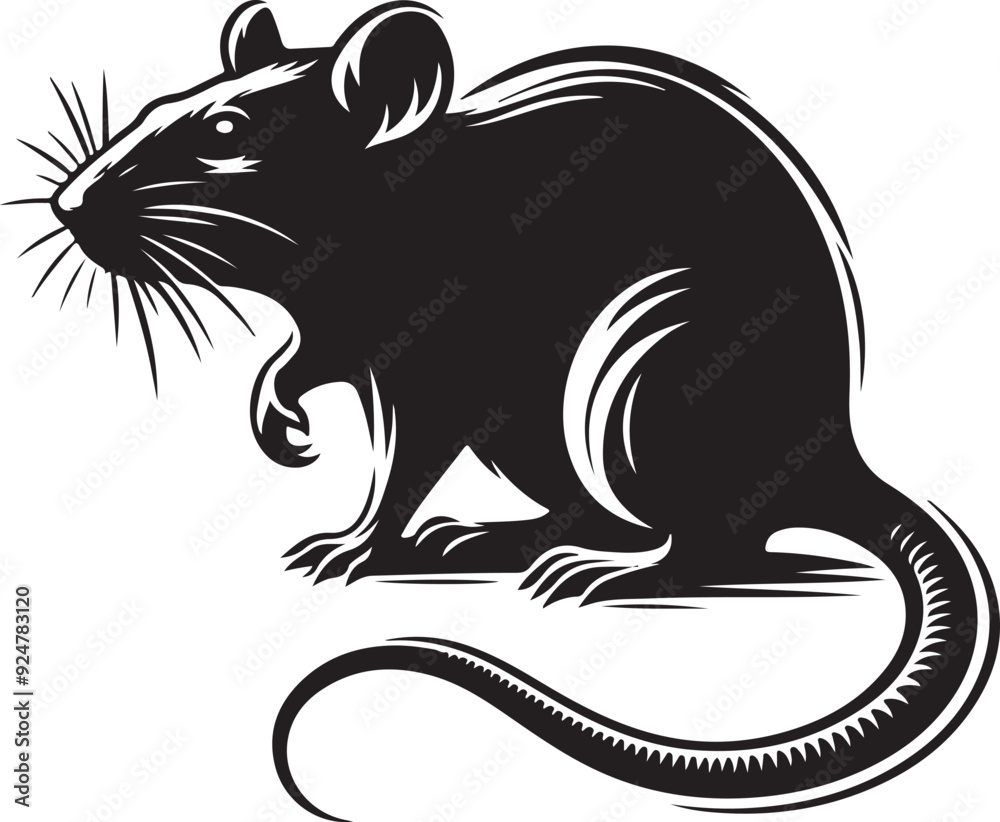 rat silhouette vector art illustration rat silhouette vector art illustration