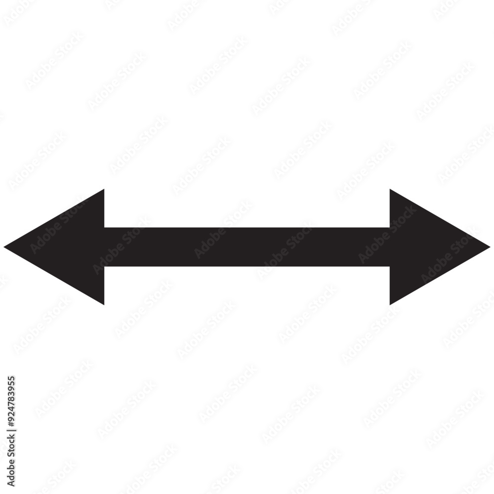 Long arrow vector icon. Black horizontal double arrow. Vector 10 Eps. Long arrow vector icon. Black horizontal double arrow. Vector 10 Eps.