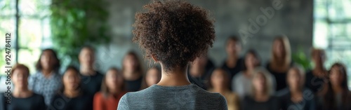 Wallpaper Mural Inspirational Leader Addressing Engaged Audience Torontodigital.ca