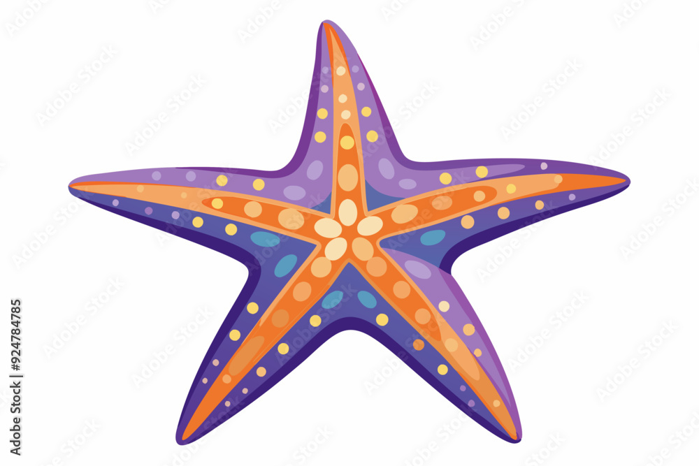 Fototapeta premium Purple and Orange Starfish with White Dots