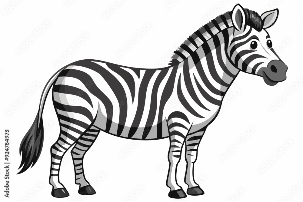 Fototapeta premium Cartoon Zebra with Black and White Stripes