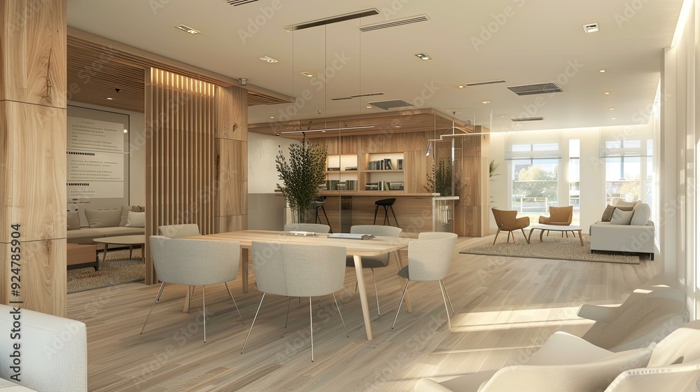 A professional nanny agency office consultants meeting parents modern organized space A professional nanny agency office consultants meeting parents modern organized space