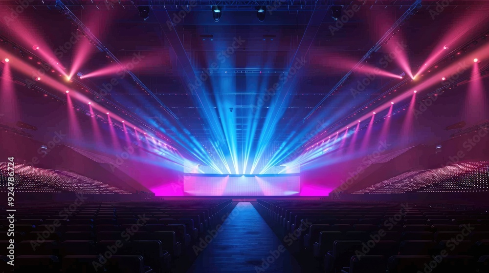 Fototapeta premium An innovative AI-enhanced concert venue with interactive light shows and immersive sound systems