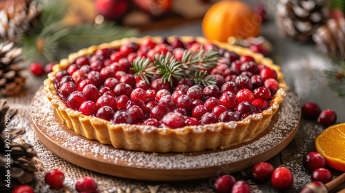 Cranberry Orange Tart With Flaky Crust