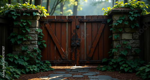 door with flowers